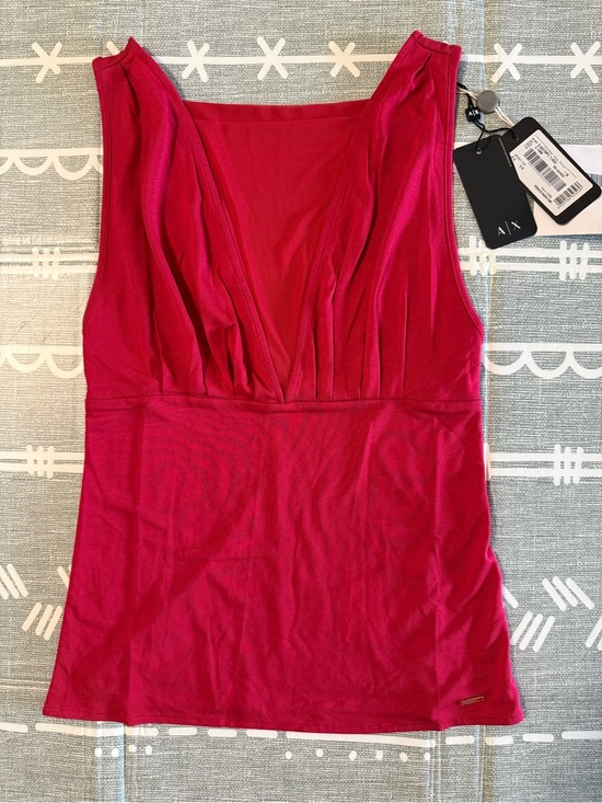 Armani Exchange Tops - Armani Exchange A|X Red Liquorice Sleeveless V-Neck Top